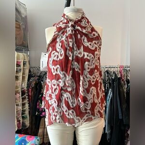 DVF silk chiffon sleeveless top